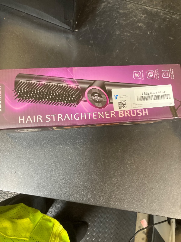Photo 1 of JolinKoin Hair Straightener Brush for Women: Negative Ionic 3-in-1 Curling & Straightening Brush, Ceramic Hot Comb with 16 Temps