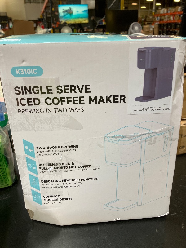 Photo 1 of Tastyle Mini Hot and Iced Coffee Maker Single Serve, for K Cup and Ground, 6 to 14 Oz Brew Sizes, with Recipe Book, for Home, Travel, RV, Office and Dorm, Violet