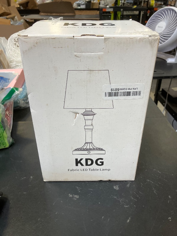 Photo 1 of KDG Cordless Portables Table Lamp Set of 2, LED Fabric Shade Small Desk Lamps, 5000mAh Battery Powered Lighting, 2700K Stepless Dimmable Light for Living Room, Dining Room, Bedroom (Bronze+Red)