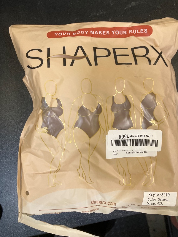 Photo 1 of SHAPERX Shapewear for Women Tummy Control Bodysuit Mid Thigh Butt Lifter Body Shaper Shorts,SZ5218-2-Beige-4XL