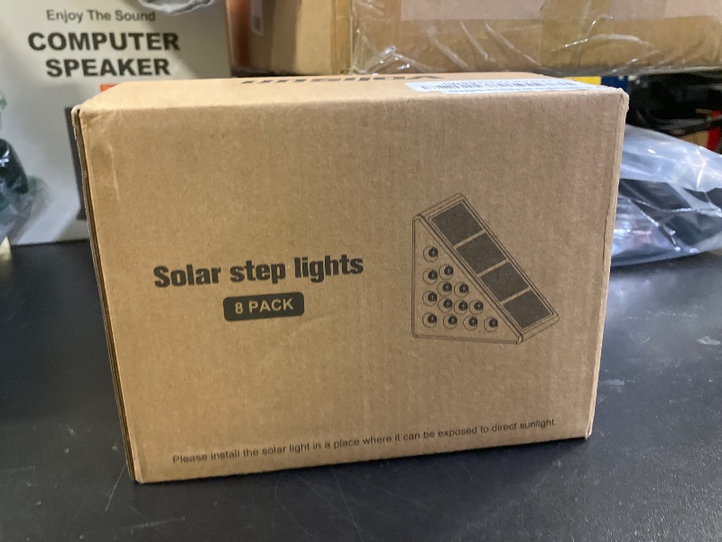 Photo 1 of VOLISUN Outdoor Stair Lights 8 Pack, Solar Step Lights Waterproof IP67,80 Lumen, Led Step Lights Outdoor for Garden Backyard Stair, Staircase, Front Step, Front Porch and Deck(Warm White)