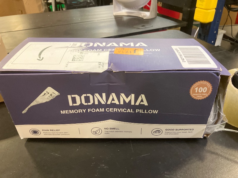 Photo 1 of DONAMA Cervical Pillow for Neck and Shoulder,Contour Memory Foam Pillow,Ergonomic Neck Support Pillow for Side Back Stomach Sleepers with Pillowcase-Standard Size