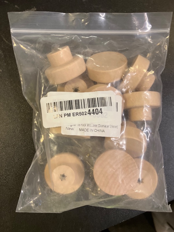 Photo 1 of Cangder 16 Pack Wood Cabinet Knobs 1.53" Flat Top Round Dresser Drawer Knobs Unfinished Furniture Pull Handles Cupboard Door Hardware (Diameter 39mm)