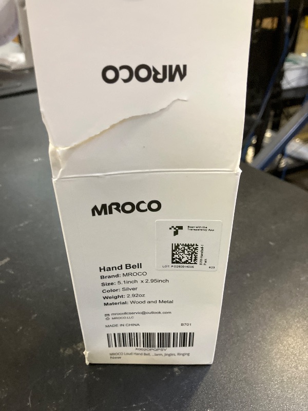 Photo 1 of MROCO Loud Hand Bell, Silver Steel Hand Bells for Adults, Dinner Bells for Inside Classroom Bell, for Food Line, Alarm, Jingles, Ringing