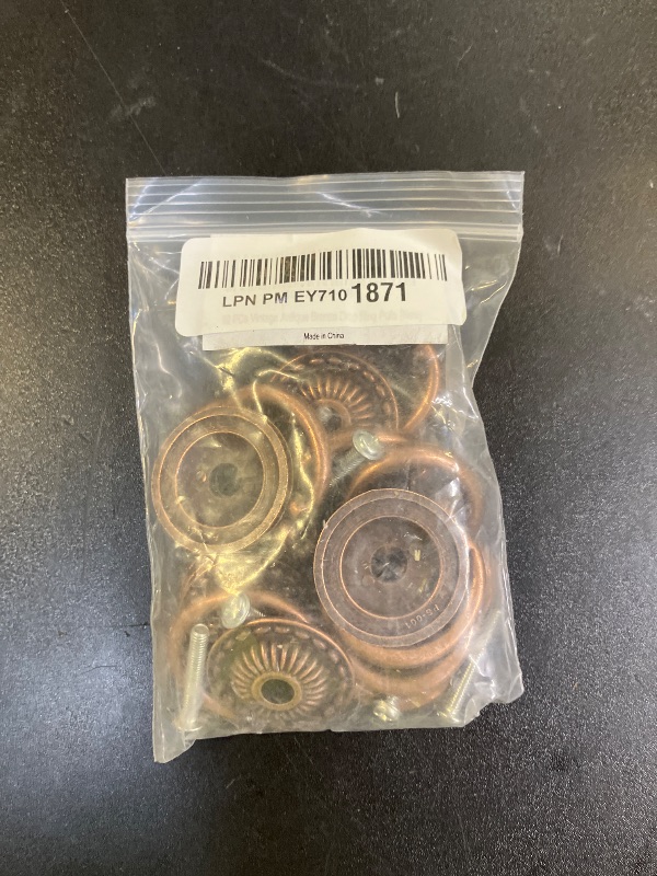 Photo 1 of LXZ 10 PCs Vintage Antique Bronze Ring Pulls Handles for Cabinet Drawer