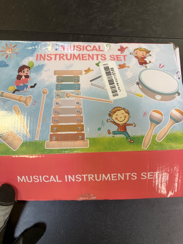 Photo 1 of Baby Musical Instruments-Montessori Wooden Toys for Toddlers 1-3,Neutral Colors Percussion Instruments Set with Modern Boho Xylophone for Kids Preschool Educational 3+