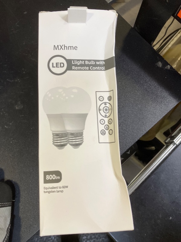 Photo 1 of MXhme A19 LED Light Bulbs with Remote Control, 800LM 9W (60W Equivalent) Bulbs,Stepless Dimmable 3000K-6000K,E26 Base,CRI 80+,2.4GHz,25000+ Hours Lifespan,Light Bulb for Home Decor,2Bulb & 1Remote
