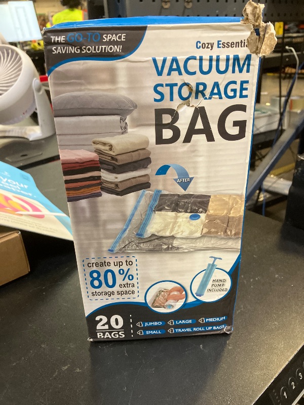 Photo 1 of 20 Pack Vacuum Storage Bags, Space Saver Bags (4 Jumbo/4 Large/4 Medium/4 Small/4 Roll) Compression for Comforters and Blankets, Sealer Clothes Storage, Hand Pump Included