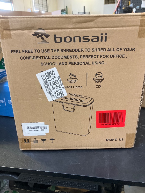Photo 1 of Bonsaii Paper Shredder for Home Use, 8-Sheet StripCut Home Office Shredder, CD/Credit Card Shredder Machine with Overheat Protection, 3.4 Gallons Wastebasket