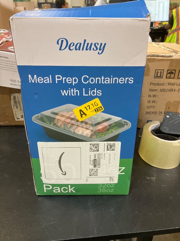 Photo 1 of Dealusy 50 Pack (100-Piece) 24 oz Meal Prep Containers Reusable with Lids, Sturdy Leakproof & Food Safe, Microwave, Freezer, Dishwasher Safe Prep Containers, To Go Take Out Plastic Food Storage