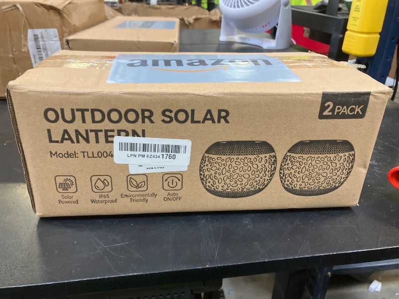 Photo 1 of Solar Lanterns Waterproof Outdoor Decor: 2 Pack Hollow Out Retro Metal Solar Lights, Unique Gardening Gifts for Women Mom, Outside Garden Yard Porch Lawn Indoor Tabletop Decorations, 2 Lighting Colors