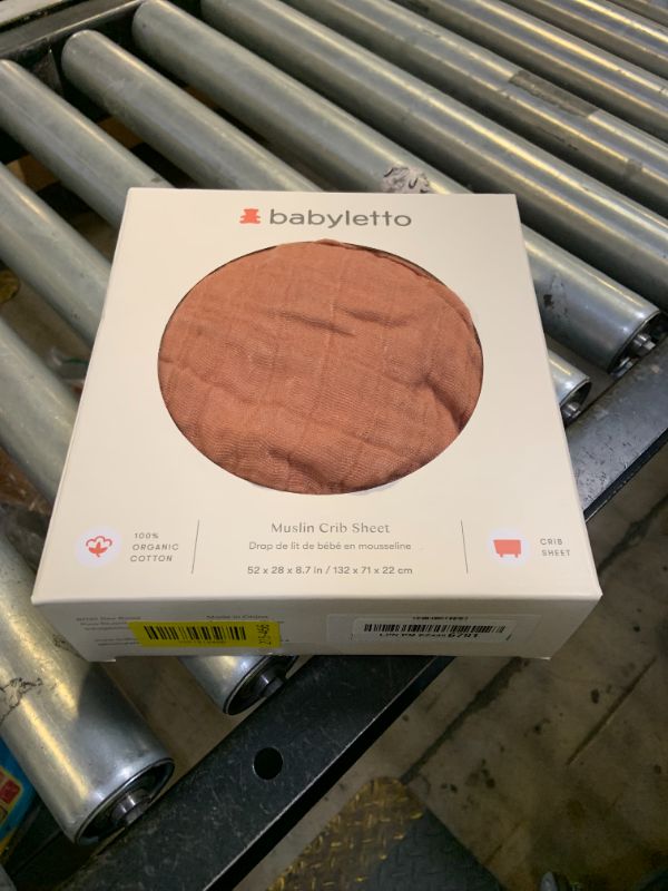 Photo 1 of Babyletto 100% Organic Cotton Crib Sheet, GOTS-Certified, Fitted 360°, Ultra-Soft and Breathable Muslin - Burnt Sienna