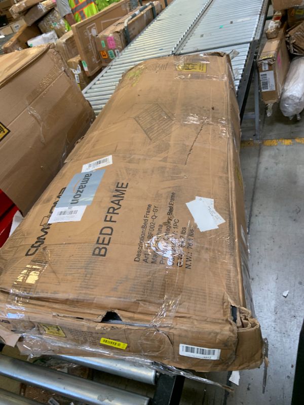 Photo 1 of FOR PARTS ONLY*____\\Canopy Bed Frame,Metal Bed Frames with Movable Charging Station,Four-Poster Platform Bed with Built-in Headboard and Under Bed Storage Space,No Box Spring Needed(Queen)