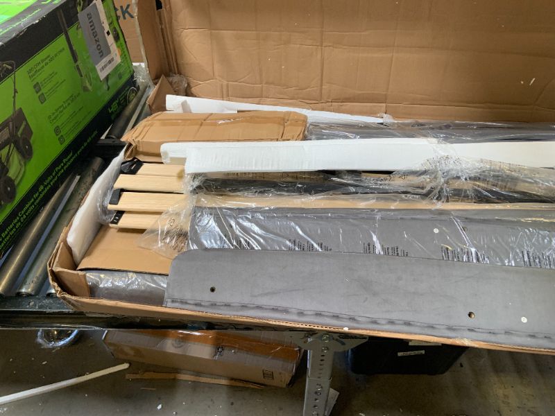 Photo 1 of FOR PARTS ONLY*____\\Canopy Bed Frame,Metal Bed Frames with Movable Charging Station,Four-Poster Platform Bed with Built-in Headboard and Under Bed Storage Space,No Box Spring Needed(Queen)