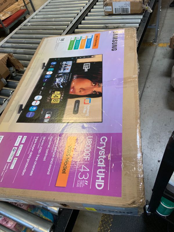 Photo 1 of Samsung 43-Inch Class Crystal UHD U8000F 4K Smart TV (2025 Model) Endless Free Content, Crystal Processor 4K, MetalStream Design, Knox Security, Alexa Built-in
