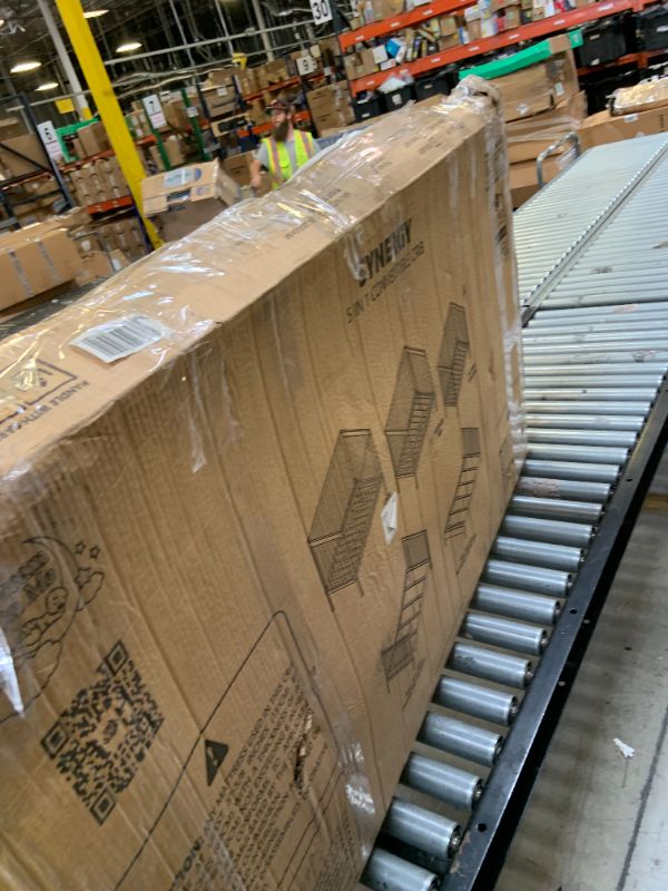 Photo 1 of Dream On Me Synergy 5-in-1 Convertible Full-Size Baby Crib with Toddler, Day & Full Bed Conversion in Cool Grey, GreenGuard Gold & JPMA, 3 Mattress Heights, Sustainable Pinewood