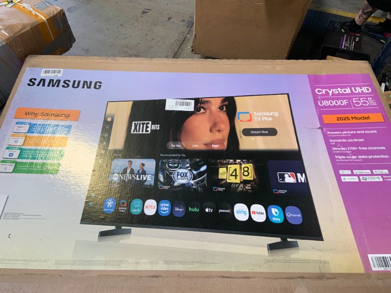 Photo 1 of Samsung 55-Inch Class Crystal UHD U8000F 4K Smart TV (2025 Model) Endless Free Content, Crystal Processor 4K, MetalStream Design, Knox Security, Compatible with Alexa