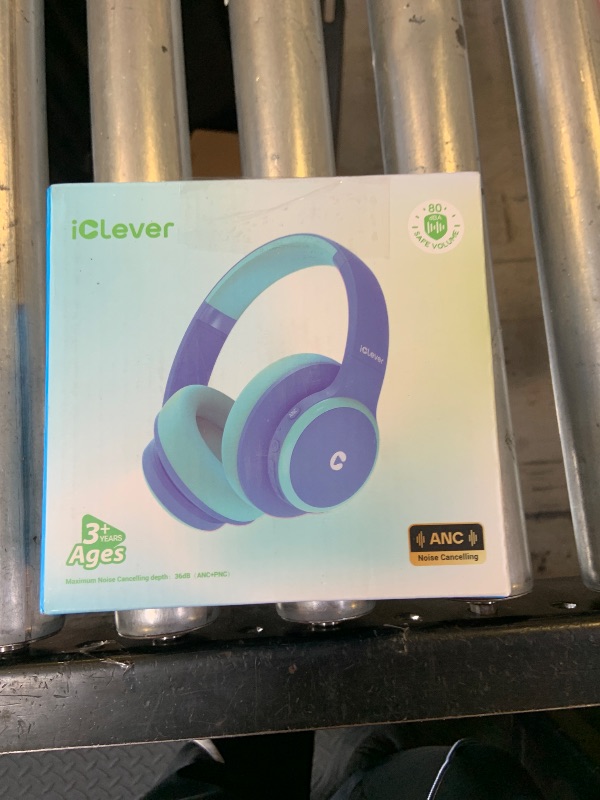 Photo 1 of iClever BTH26 Active Noise Cancelling Headphones for Kids, 60H Play Time, Safe Volume 80dBA, Type C Fast Charging, Bluetooth5.4, Kids Bluetooth Headphones with Mic AUX Cord for iPad Airplane, Blue
