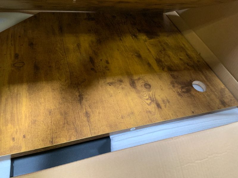 Photo 1 of Agilestic Electric Standing Desk, L-Shaped 55 Inches Height Adjustable Desk, Sit and Stand up for Work Office Home, Ergonomic Rising Computer Table for Home Office with Splice Board, Rustic Brown