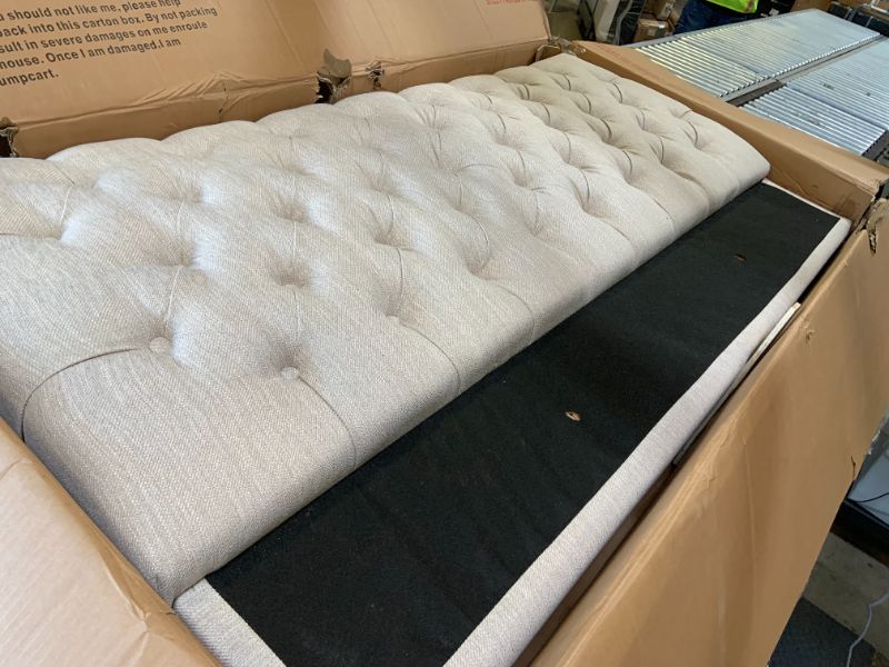 Photo 1 of -ONLY BOX 2 OF 2- EMERIC CHESTERFIELD STYLE BUTTON TUFTED DIAMOND STITCH NAIL HEAD ACCENTS 3 SEATER SOFA 85" X 34" H 38