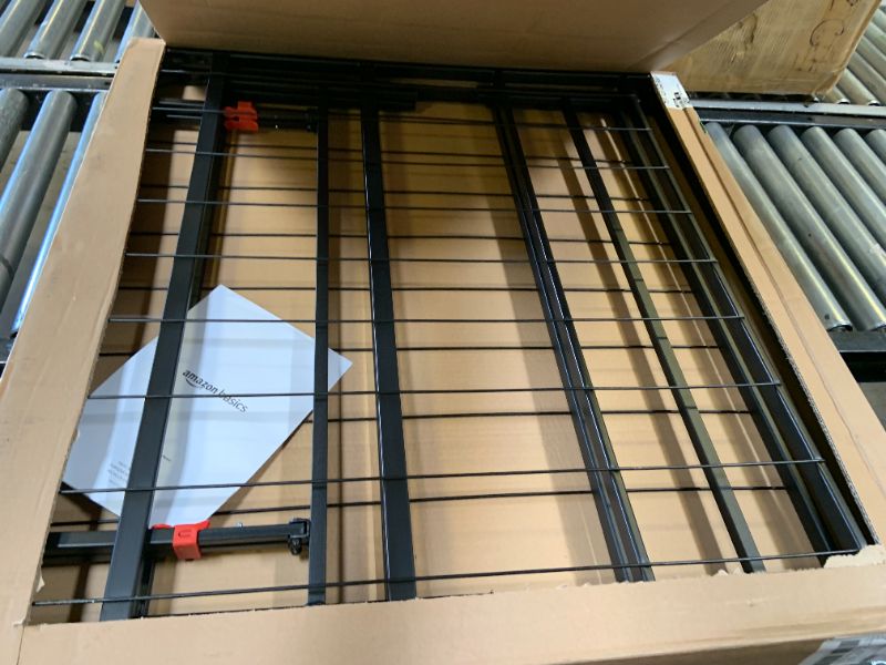 Photo 1 of Amazon Basics Bed Frame with Storage, Foldable Metal Platform, Sturdy Steel, No Box Spring Needed, 14-inch High, Tool-Free Setup, Twin Size, Black