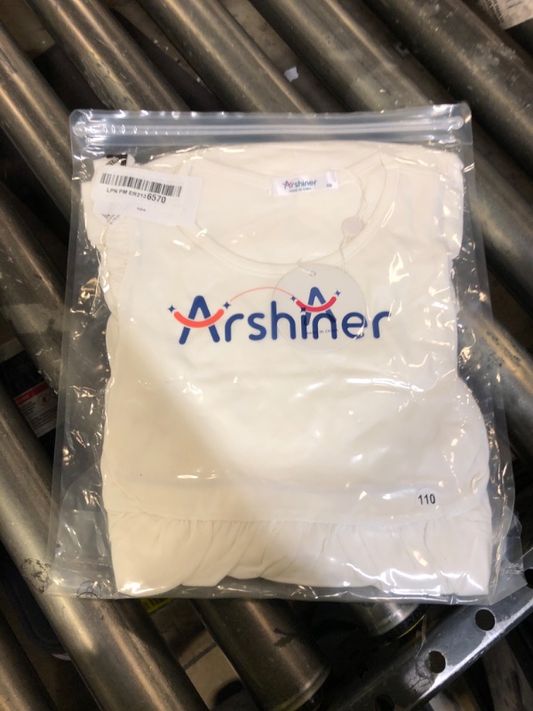 Photo 1 of Arshiner Toddler Dress Girls Summer Ruffle Sleeve Tiered Swing Midi Casual Sundress with Pockets Toddler White 4-5 Years