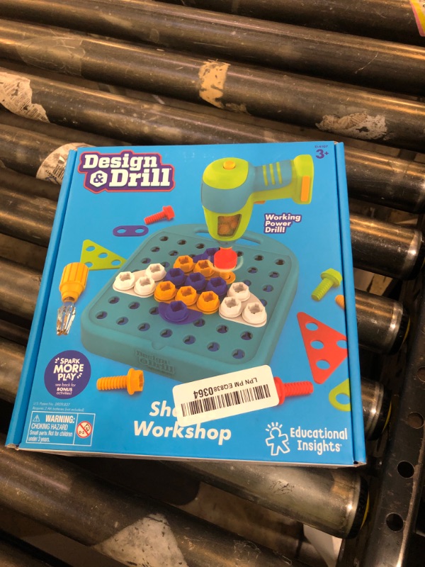 Photo 1 of Educational Insights Design & Drill Shapes Workshop - Construction Toys & Toddler Tools, Kids Tool Set with Real Electric Drill Toy, Take Apart STEM Set, Building Kits and Gifts for Ages 3+