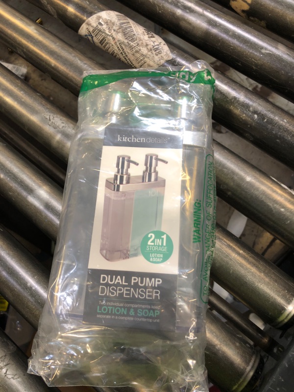 Photo 1 of Kitchen Details Dual Pump Soap & Lotion Dispenser | Bathroom and Kitchen Sink | Countertop | Compact Design | Clear