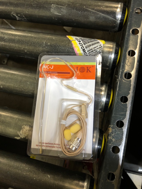 Photo 1 of J K Pro Light Weight Low Profile Single Earhook Headworn Microphone MIC-J S90 Compatible with Audio Technica Wireless Transmitter - 4Pin Hirose Connector