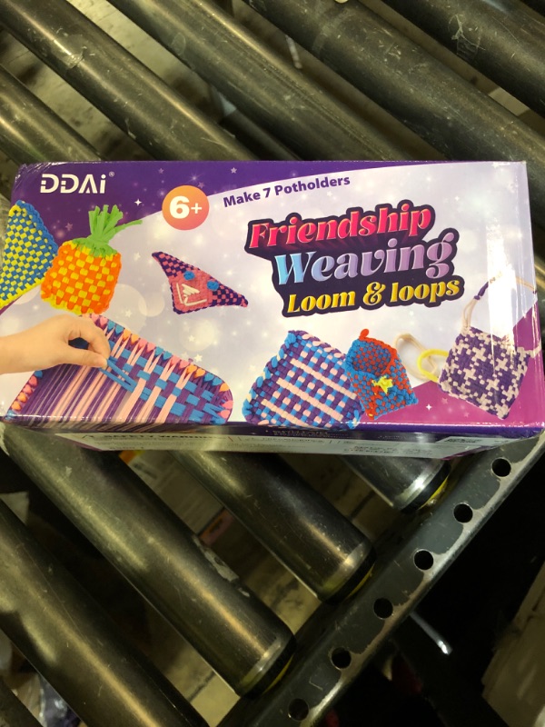 Photo 1 of Weaving Loom Kit Toys Crafts - Arts and Crafts for Kids and Adults - Great Birthday Gifts for Girls Ages 6 7 8-12 13 Years Old - Sturdy Frame Potholder Loom Making Kits Portable Box and Craft Loops