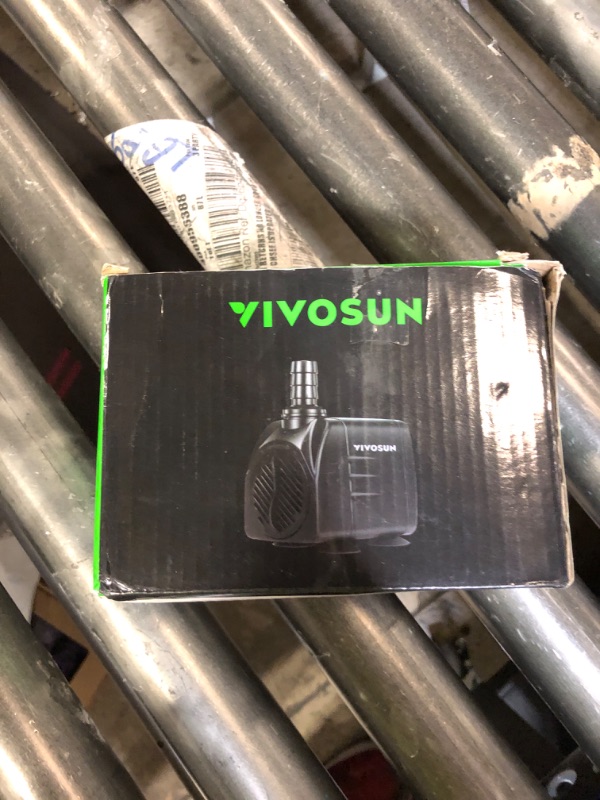 Photo 1 of VIVOSUN 480GPH Submersible Pump(1800L/H, 25W), Ultra Quiet Water Pump with 7.2ft High Lift, Fountain Pump with 5ft Power Cord, 3 Nozzles for Fish Tank, Aquarium, Statuary, Hydroponics Black