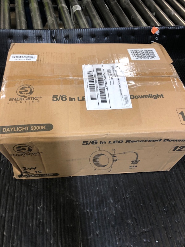 Photo 1 of Energetic LED Can Light 5/6 Inch Dimmable, 12W=150W, Daylight 5000K, 1000LM, IC Rated & ETL Listed, LED Recessed Lighting Retrofit Downlight, Metal Baffle Trim, Wet Rated, 12 Pack