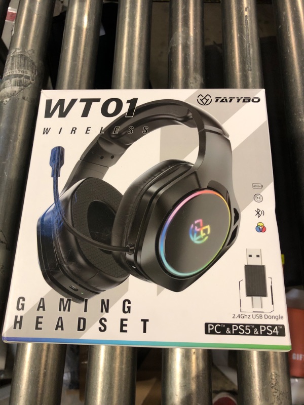 Photo 1 of Wireless Gaming Headsets for Ps5 Ps4 PC, 2.4GHz USB & Type-C Gaming Headphones, 40H+ Hrs & 7.1 Surround Sound with Noise Canceling Microphone for Switch Phone