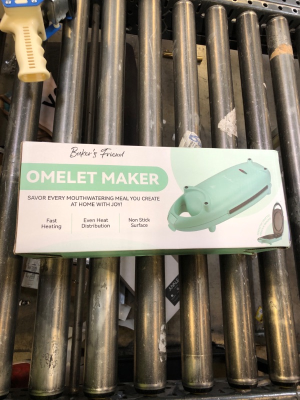 Photo 1 of Baker’s Friend Omelette Maker Electric, Omelette Pan Nonstick, Frittata Pan & Egg Pan, Double Sided Pan for Breakfast, Individual Flip Omelette Makers Electric, Aqua
