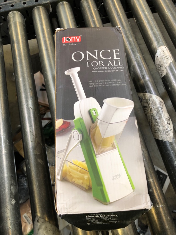 Photo 1 of IBLAY All in 1 Multi-Purpose Mandoline Slicer, Chopper, Dicer Ideal for Vegetable & Fruits Chopper Cutter with Stainless Steel Blade & Safety Holder/Pusher with 30+ Adjustment