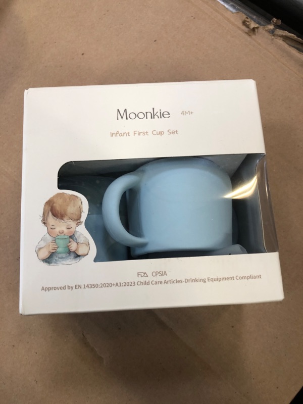 Photo 1 of Moonkie Baby Training & Sippy Cup Set | 4 Months+ | Baby-Led Weaning Essential | Gift (Ether Cup Set, 2 Pack)