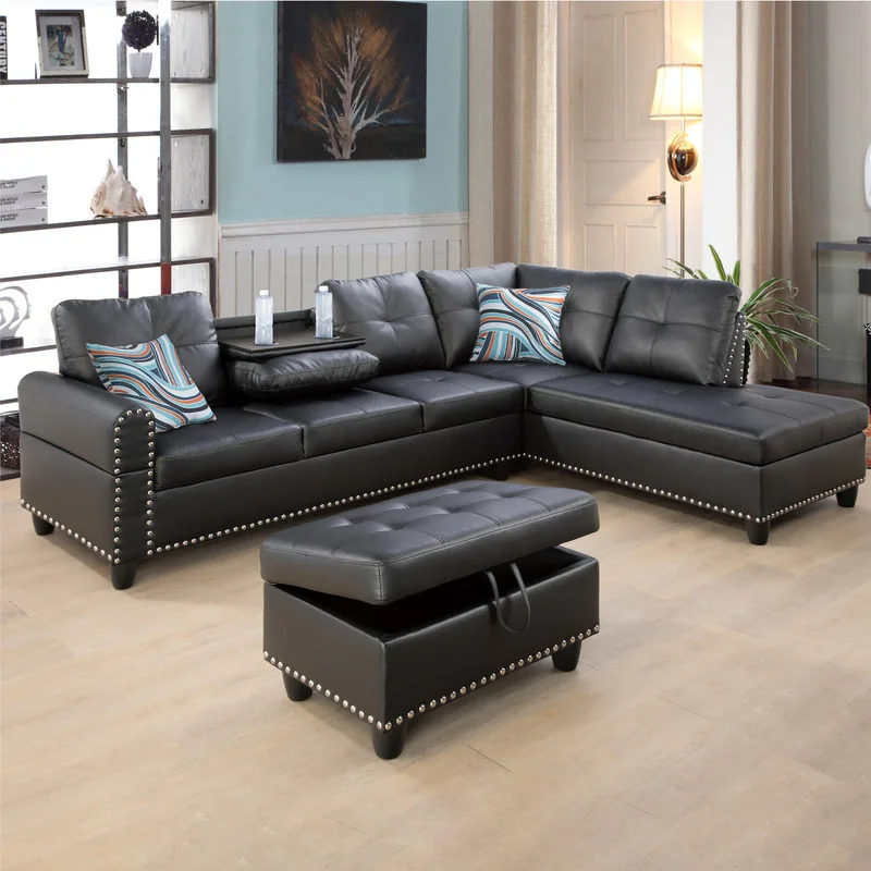 Photo 1 of sofa black leather