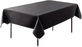 Photo 1 of 70x120-Inch Rect Black Tablecloths-Reusable Polyester Table Covers – Protect from Spills (Not Waterproof) – for Weddings, Banquets, Parties – Ships Folded, Wrinkles Likely, Steam Before Use