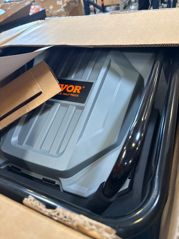 Photo 1 of VEVOR Walk-Behind Hand Push Floor Sweeper, 25.6" Sweeping Width Floor Sweeper Manual Non-Electric, 5-Gallon Waste Container, Angle & Height Adjustable Folding Handle for Walkway, Yard, Garage, Patio
