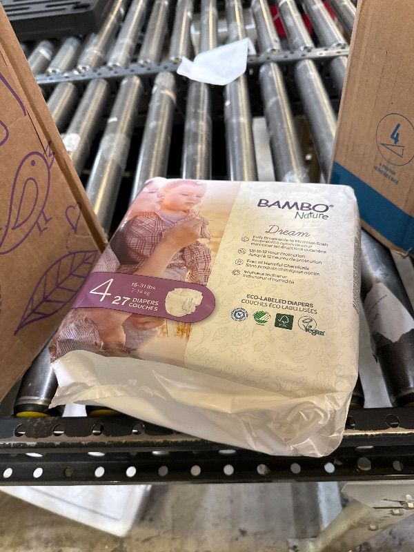 Photo 1 of Bambo Nature Hypoallergenic Baby Diapers, Eco-Labelled Sustainable Diapers, Enhanced Leakage Protection, Totally Chlorine-free, Skin Friendly, and Super Absorbent - Size 4 (27 Count)
