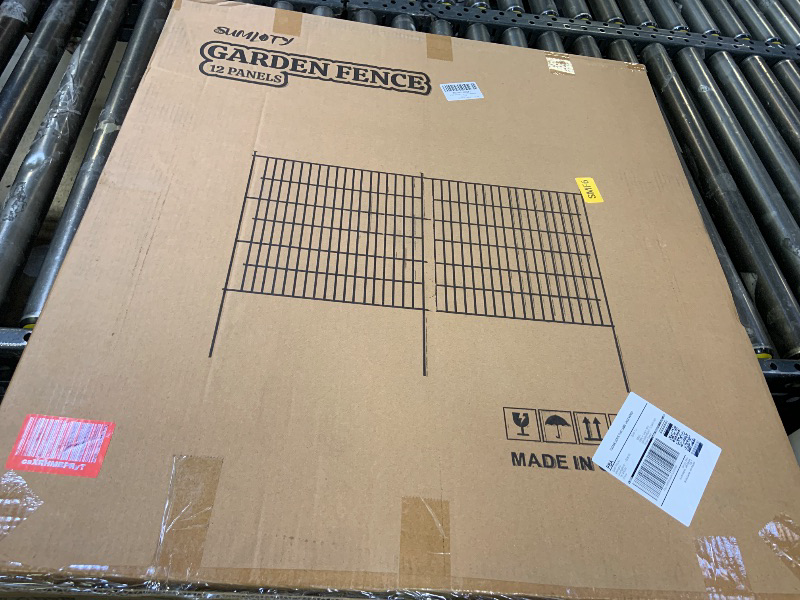 Photo 1 of Sumloty 12 Panels Decorative Garden Fence Fencing for Yard,32 in(H) X 28 ft(L) Patio Fence Animal Barrier Fencing Rustproof Metal Fence Panels for Chicken and Rabbit Farming Or Protection of Plants