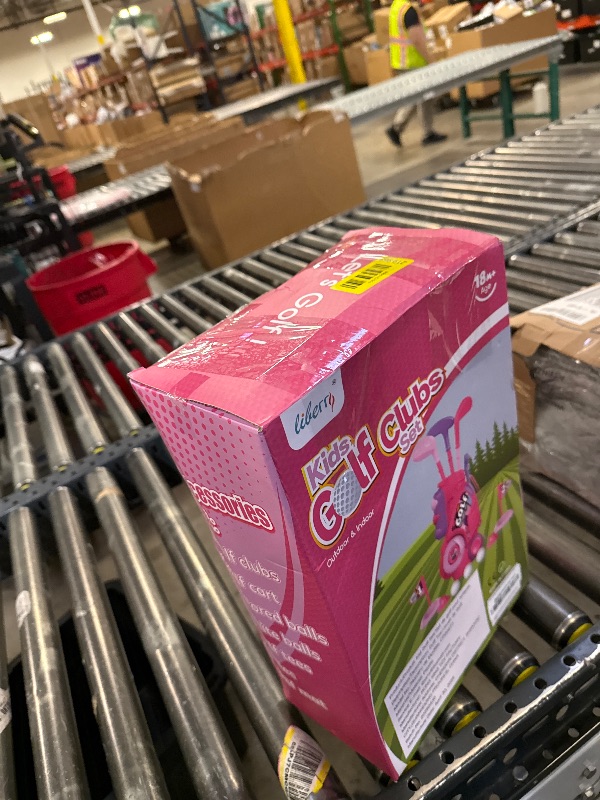 Photo 1 of Liberry Toddler Golf Set with Putting Mat for 2 3 4 Years Old Boys Girls, Upgraded Kids Golf Cart with Unique Shoulder Strap Design, Indoor and Outdoor Golf Toys Gifts (Pink)
