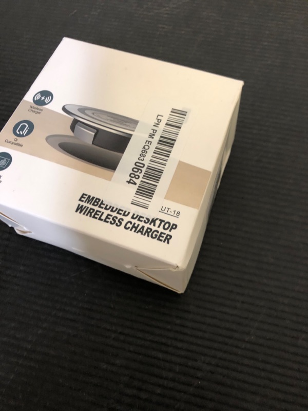 Photo 1 of Desk Wireless Charger, JE Make IT Simple Desktop Grommet Power Wireless Charging Pad, for iPhone 16/15/14/13/12 Series, Samsung, Airpods and All Phones with Wireless Charging (Black)
