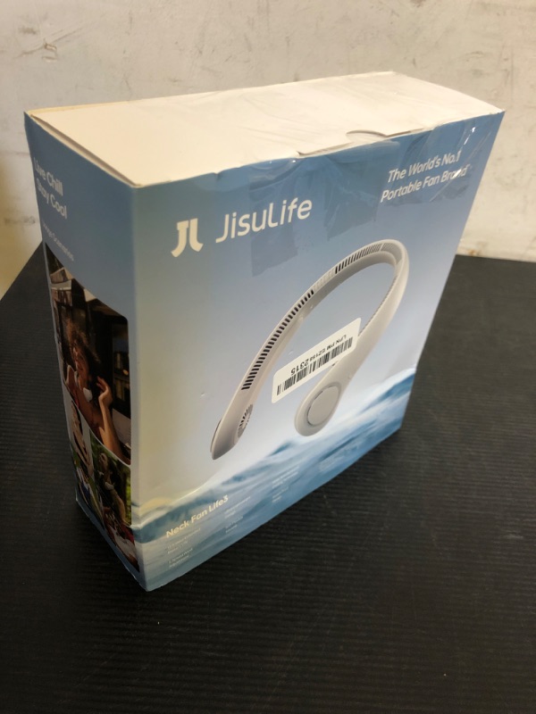 Photo 1 of JISULIFE Portable Neck Fan, Hands-Free Bladeless, 5 Speeds, 4000 mAh Battery Operated Wearable Personal Fan, Twistable, Rechargeable, Gift for Women Men-Grey
