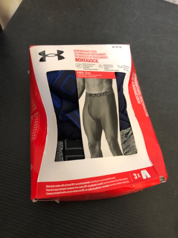 Photo 1 of Under Armour Men's Multi-Pack Performance Tech Long-Leg Boxer Brief, 9" Inseam, All-Day Comfort
