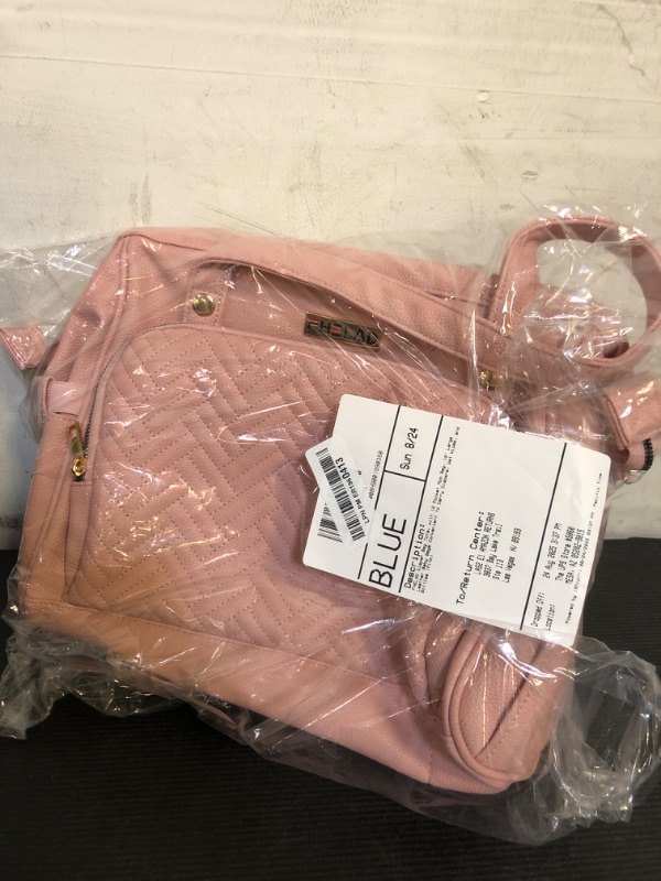Photo 1 of FHELAD Diaper Bag Tote, with 12 Pocket Mom Bag, 16" Large Leather Baby Bags Convenient to Carry Diapers, Wet Wipes, and Bottles (Pink)