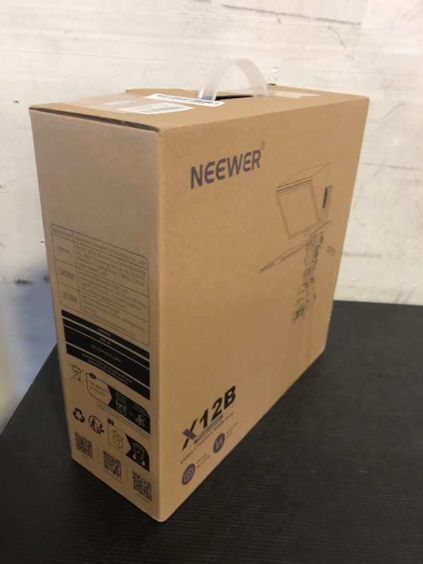 Photo 1 of NEEWER Basics X12B Aluminum Alloy Liftable Teleprompter 12" for iPad Tablet Phone DSLR Camera, No Assembly, Remote & App Control, Compatible with iOS Android, Pro for Online Teaching Live Streaming