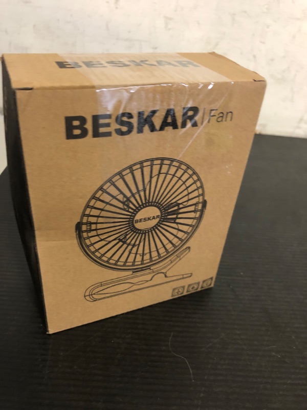 Photo 1 of BESKAR Small Clip on Fan, 3 Speeds USB Fans with Strong Airflow, Clip & Desk Fans USB Plug in with Sturdy Clamp - Ultra Quiet operation for Office Dorm Bedroom Stroller
