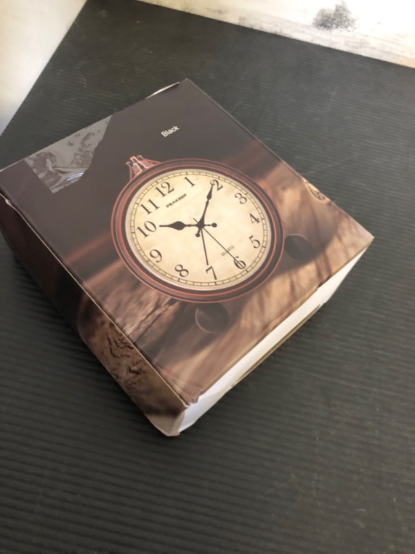 Photo 1 of Peakeep 4" Small Battery Operated Antique Retro Analog Alarm Clock with Contour Lines in Gold for Room Decors, Silent Elegant Bedside Desk Gift Clock