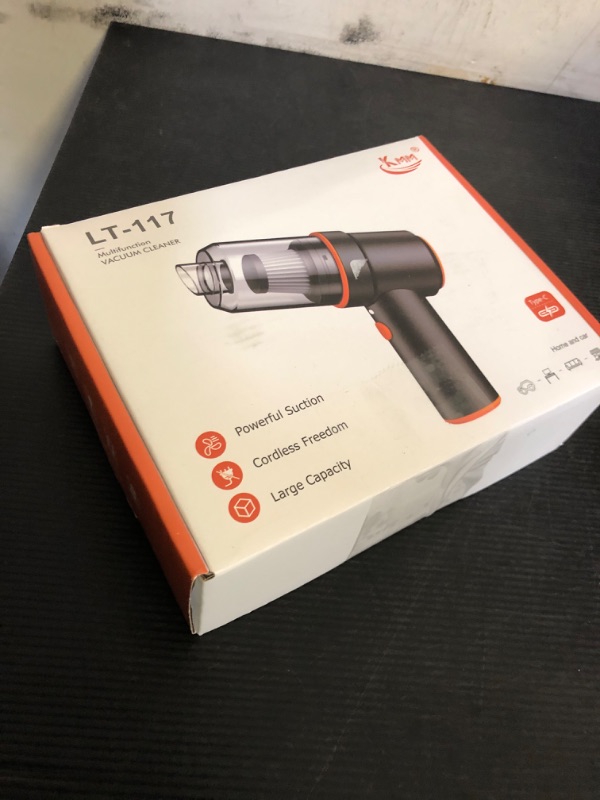Photo 1 of KMM Handheld Car Vacuum Cleaner, 11000PA Vacuum Cleaner & Air Duster, 120W High Power Vacuum Portable Cordless, Hand Held Vacuum Rechargeable with Multi-Nozzles & LED Light for Home, Car, Office